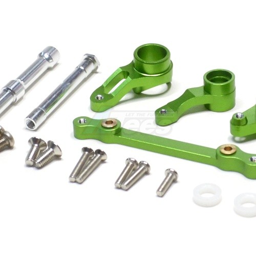 GPM Racing HPI Savage Flux Aluminum Steering Assembly - 4pcs Set (sax) Green