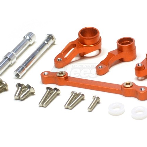 GPM Racing HPI Savage Flux Aluminum Steering Assembly - 4pcs Set (sax) Orange