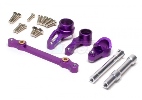 GPM Racing HPI Savage Flux Aluminum Steering Assembly - 4 Pcs Set (Sax) Purple