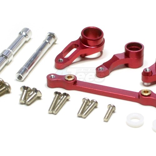 GPM Racing HPI Savage Flux Aluminum Steering Assembly - 4pcs Set (sax) Red