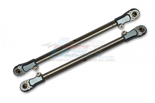 GPM Racing Team Losi Super Baja Rey 2.0 Stainless Steel Adjustable Rear Upper Chassis Link Tie Rods With Aluminium Ends (LOS05021) - 2Pcs Set Gun Metal