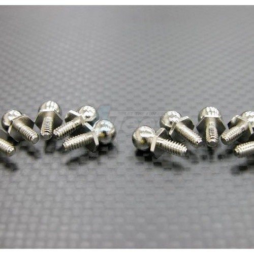 GPM Racing Miscellaneous All Steel Ball Screws (d5.8) Americain 4x40,thread Length 6.0mm Hexagonal Shape-10pcs Set Silver