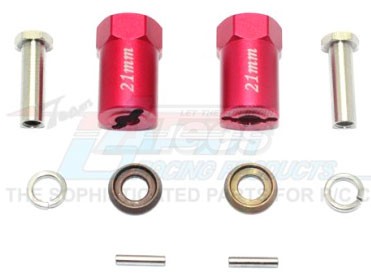 GPM Racing Axial SCX10 II Aluminium Hex Adapters 21MM Thick-10Pc Set For AX90046 Red
