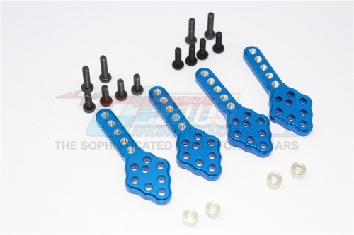 GPM Racing Axial SCX10 Aluminum Front/Rear Adjustable Shock Tower Mount With Multiple Holes (Upward & Downward The Chassis Height ) - 2Prs Set Blue