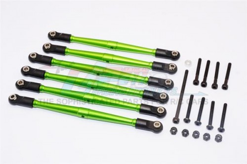 GPM Racing Axial SCX10 Aluminium Adjustable Link Parts For 295MM Wheelbase - 6Pcs Set Green