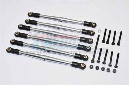 GPM Racing Axial SCX10 Aluminium Adjustable Link Parts For 295MM Wheelbase - 6Pcs Set Gun Metal