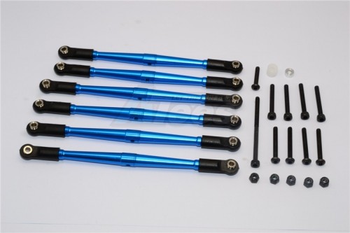 GPM Racing Axial SCX10 Aluminium Adjustable Link Parts For 308MM Wheelbase - 6Pcs Set Blue