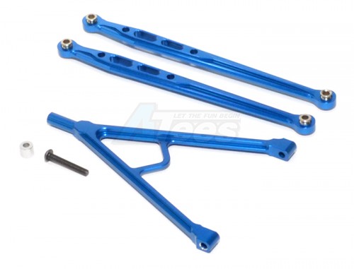 GPM Racing Axial SCX10 Aluminum Front Chassis Links Parts Tree - 3Pcs Set Blue