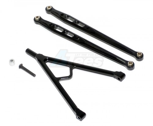 GPM Racing Axial SCX10 Aluminum Front Chassis Links Parts Tree - 3Pcs Set Black