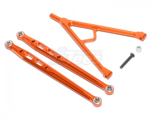 GPM Racing Axial SCX10 Aluminum Front Chassis Links Parts Tree - 3 Pcs Set Orange