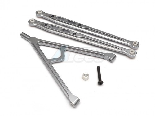 GPM Racing Axial SCX10 Aluminum Front Chassis Links Parts Tree - 3Pcs Set Silver