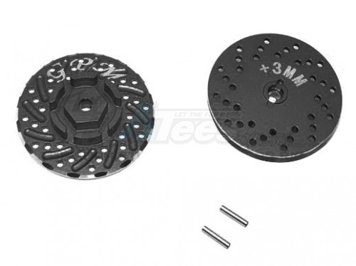 GPM Racing Axial SCX10 II Aluminium Front/Rear Wheel Hex Claw +3MM With Brake Disk-2Pcs Black