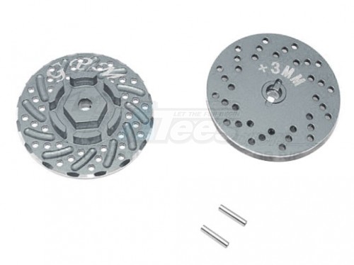 GPM Racing Axial SCX10 II Aluminium Front/Rear Wheel Hex Claw +3MM With Brake Disk-2Pcs Gun Metal