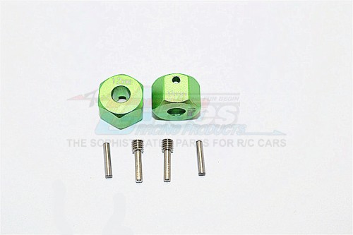 GPM Racing Axial SCX10 II Aluminium Wheel Hex Adapters 12MM X 9MM 2Pcs Set Green