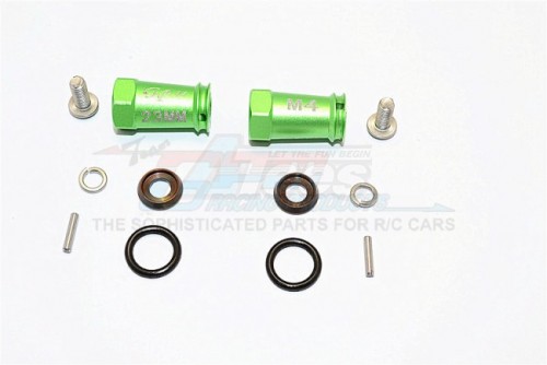 GPM Racing Axial SCX10 II Aluminium Wheel Hex Adapters 23MM Width (Use For 4MM Thread Wheel Shaft & 4MM Hole Wheel) - 1Pair Set Green
