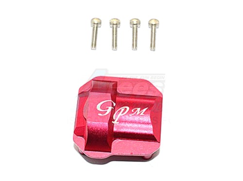 GPM Racing Axial SCX10 II Aluminium Front/Rear Differential Cover 1Pc Set Red