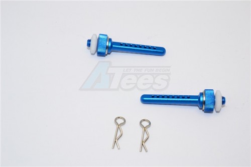 GPM Racing Axial SCX10 Aluminium Front Magnet Body Post Mount - 1Pair Blue