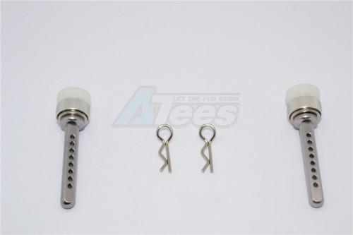 GPM Racing Axial SCX10 Aluminium Front Magnet Body Post Mount - 1Pair Gun Metal