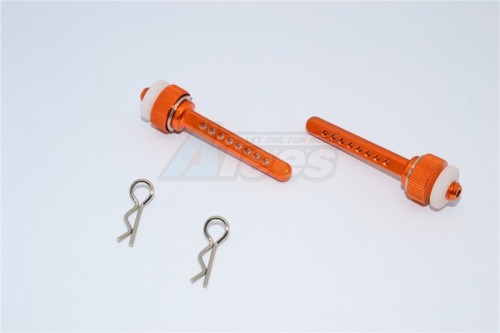 GPM Racing Axial SCX10 Aluminium Front Magnet Body Post Mount - 1Pair Orange