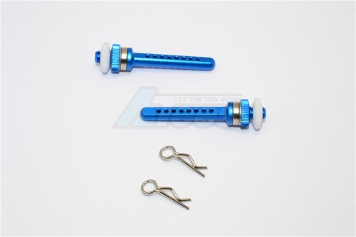 GPM Racing Axial SCX10 Aluminium Rear Magnet Body Post Mount - 1Pair Blue