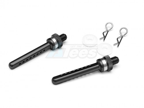GPM Racing Axial SCX10 Aluminium Rear Magnet Body Post Mount - 1Pair Black