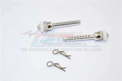 GPM Racing Axial SCX10 Aluminium Rear Magnet Body Post Mount - 1Pair Silver