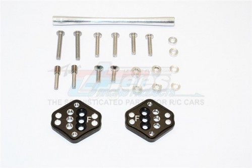 GPM Racing Axial SCX10 II Aluminium Front Adjustable Mount For Original Shock Tower - 1Pr Set Black