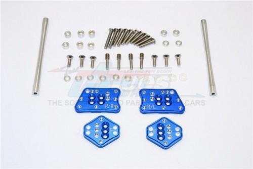 GPM Racing Axial SCX10 II Aluminium Front & Rear Adjustable Mount For Original Shock Tower - 1Set Blue