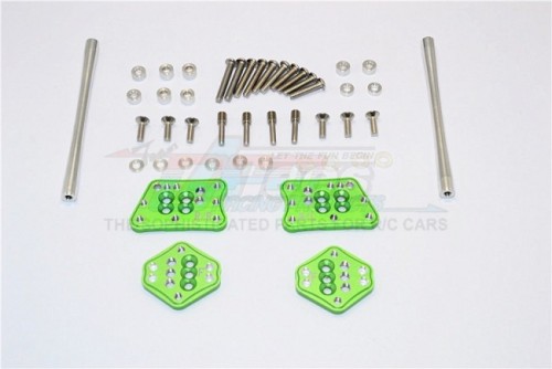 GPM Racing Axial SCX10 II Aluminium Front & Rear Adjustable Mount For Original Shock Tower - 1Set Green