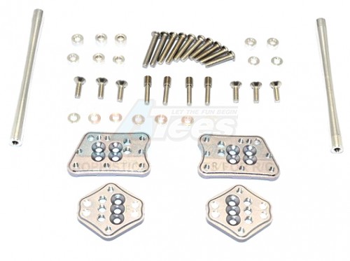 GPM Racing Axial SCX10 II Aluminium Front & Rear Adjustable Mount For Original Shock Tower - 1Set Gun Metal