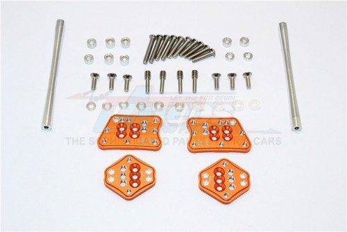 GPM Racing Axial SCX10 II Aluminium Front & Rear Adjustable Mount For Original Shock Tower - 1Set Orange