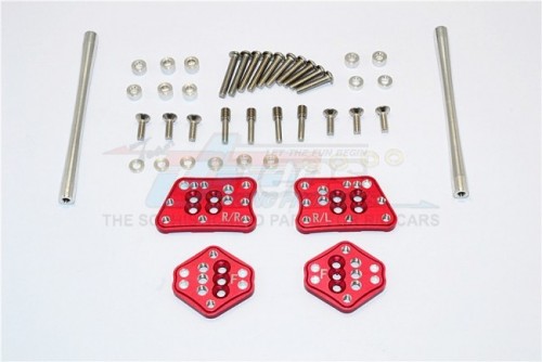 GPM Racing Axial SCX10 II Aluminium Front & Rear Adjustable Mount For Original Shock Tower - 1Set Red