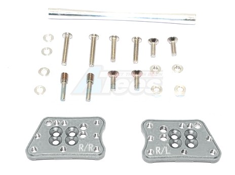 GPM Racing Axial SCX10 II Aluminium Rear Adjustable Mount For Original Shock Tower - 1Pr Set Gun Metal