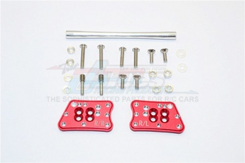 GPM Racing Axial SCX10 II Aluminium Rear Adjustable Mount For Original Shock Tower - 1Pr Set Red