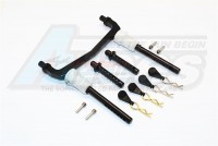 GPM Racing Axial SCX10 II Aluminium Front/Rear Body Post Mount With Clips - 1Set Black