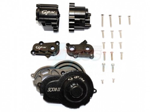 GPM Racing Axial SCX10 II Aluminium Center Gear Box - 1Set for Kit only (For SCX10 II 90046 Only) Black