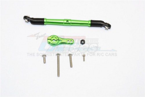 GPM Racing Axial SCX10 II Aluminium Adjustable Servo Rod & 25T Servo Horn - 2Pcs Set Green