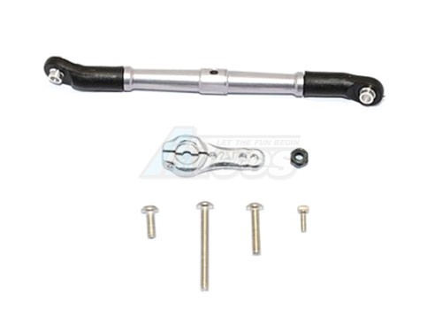 GPM Racing Axial SCX10 II Aluminium Adjustable Servo Rod & 25T Servo Horn - 2Pcs Set Gun Metal