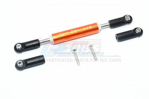 GPM Racing Axial SCX10 II Aluminium Front Adjustable Supporting Link With Changeable Ball Ends - 1Pc Set Orange