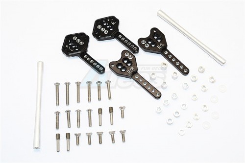 GPM Racing Axial SCX10 II Aluminium Front & Rear Shock Tower Adjustable Mount - 1Set Black