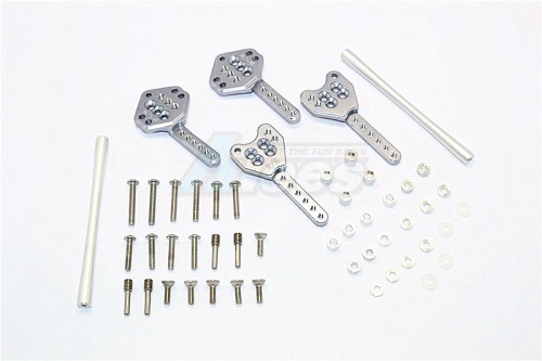 GPM Racing Axial SCX10 II Aluminium Front & Rear Shock Tower Adjustable Mount - 1Set Gun Metal
