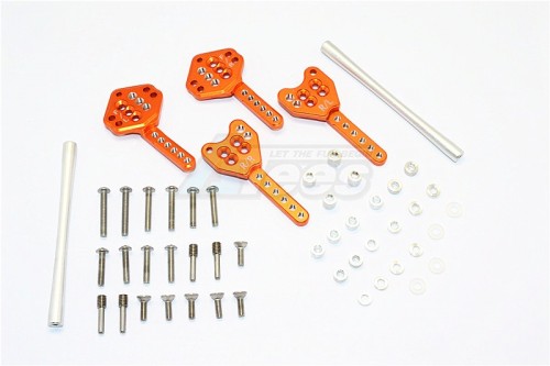 GPM Racing Axial SCX10 II Aluminium Front & Rear Shock Tower Adjustable Mount - 1Set Orange