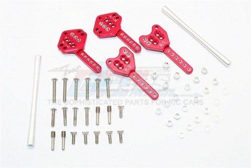 GPM Racing Axial SCX10 II Aluminium Front & Rear Shock Tower Adjustable Mount - 1Set Red