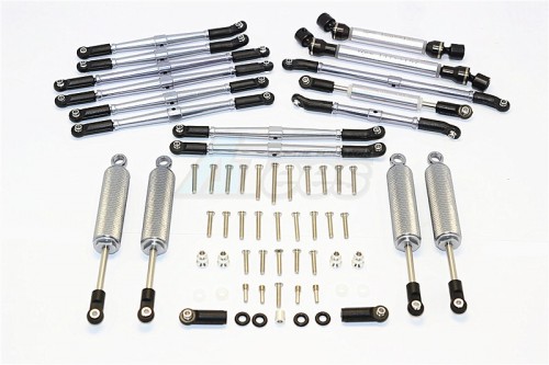 GPM Racing Axial SCX10 II Aluminium Chassis Lift Up Combo (Switch From 77MM To 100MM) - 1Set Gun Metal