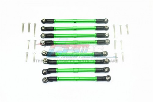 GPM Racing Axial SCX10 II Aluminium Adjustable Upper & Lower Suspension Links - 22Pcs Set (For UMG 10-AXi90075) Green