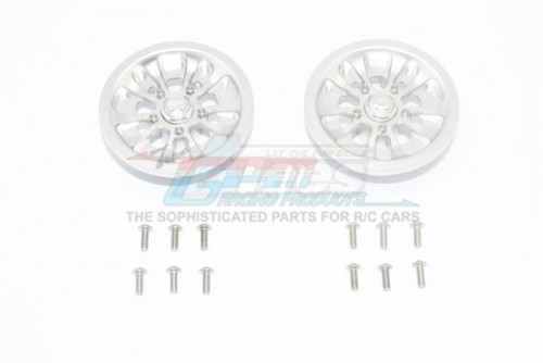 GPM Racing Axial SCX10 II Aluminium Front / Rear 5 Lug Rim - 14Pcs Set (For UMG 10-AXI90075) Silver