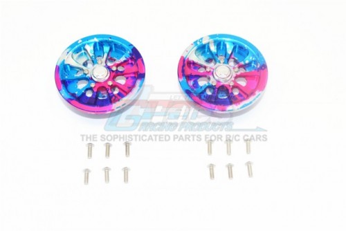 GPM Racing Axial SCX10 II Aluminium Front / Rear 5 Lug Rim (Splatter Paint Version) - 14Pcs Set (For UMG 10-AXI90075)