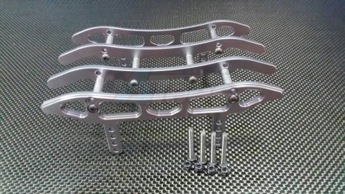 GPM Racing Axial SCX10 Aluminum Chassis Sled Guard - 1Set Gun Metal