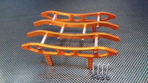 GPM Racing Axial SCX10 Aluminum Chassis Sled Guard - 1Set Orange