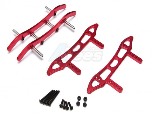 GPM Racing Axial SCX10 Aluminum Chassis Sled Guard - 1Set Red